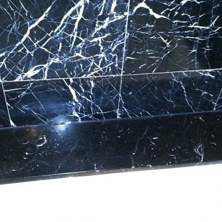 Nero Marquina Marble Water Spots on Tub Top Removed