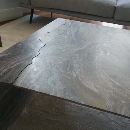 Crevice Along the Natural Vein on Square Coffee Table