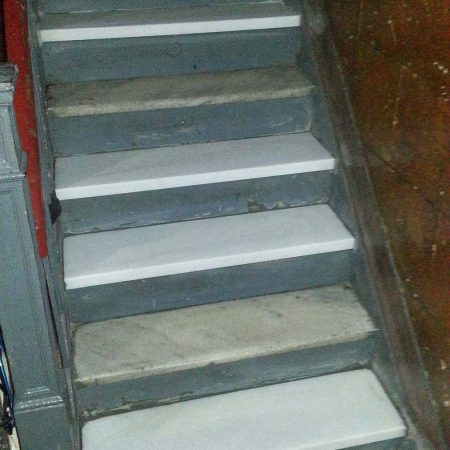 Crystallic Marble Steps Rare 1-3/4″ Thickness New Installation