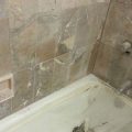 Brownish Yellow Beige Marble Walls Bathtub Erosing