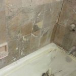 Brownish Yellow Beige Marble Walls Bathtub Erosing