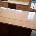 Calacata Gold Kitchen Island Before Honing