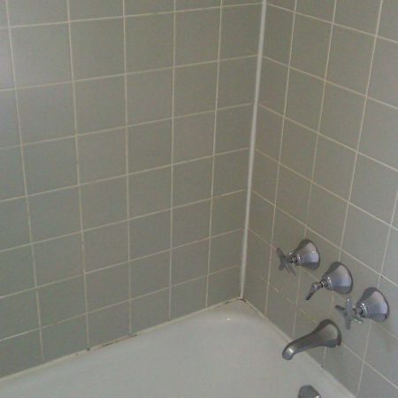 Ceramic Walls above Bathtub before Regrouting & Recaulking