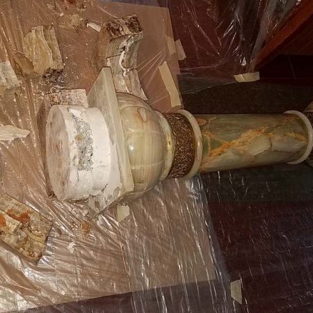 Crumbling Onyx Column Statue/Pedestal (Queens NY)