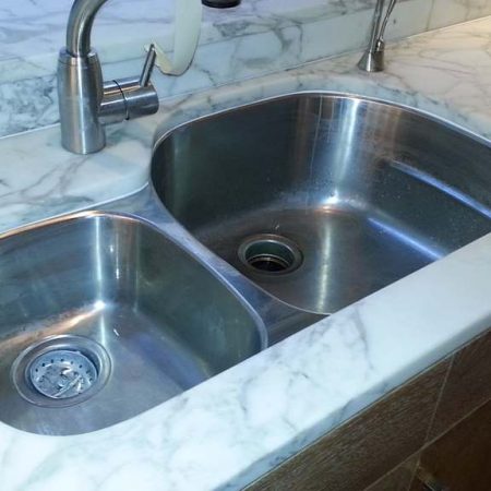 Stainless Steel Double Sink Re Caulked