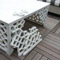 Exterior Square Cocktail Table Grid Sides