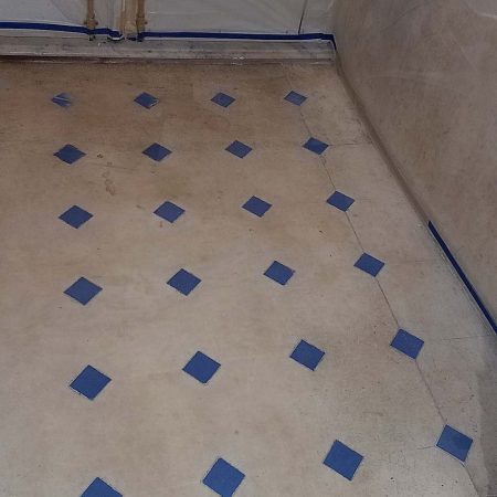 Dingy Foyer Marble Floor with Porcelain Inserts