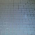 Glass Mosaic Bathroom Floor Before Grout Cleaning
