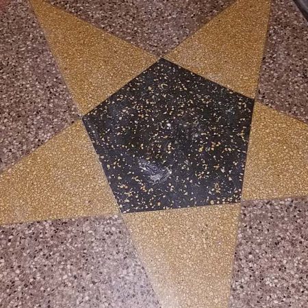 After Holes Patching in Terrazzo Inlaid Star