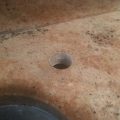 Kashmir Gold Granite Countertop Hole Drilling