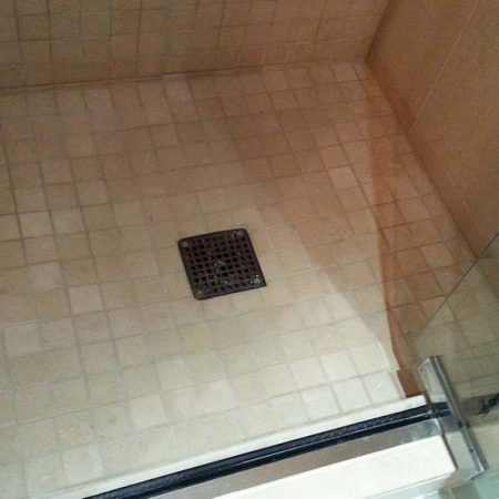 Cleaned Limestone Shower Floor