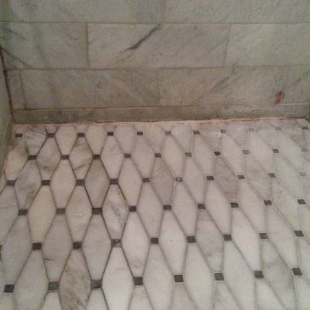 Marble Shower Floor Perimeter before Re Caulking