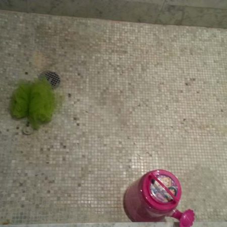 Dirty Stains on Grout & Mosaic (Shower Floor)