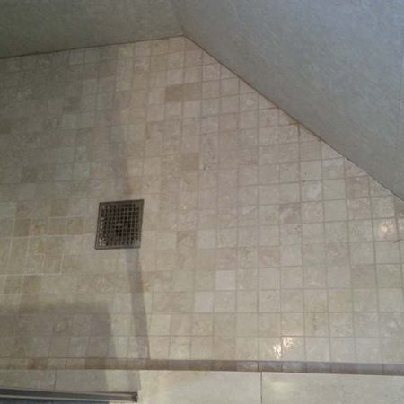 Stained Grout on Perimeter Shower Floor