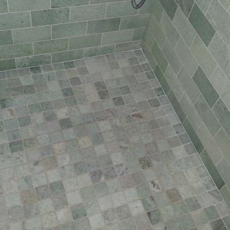 Corners on Mosaic Floor Perimeter Re-Caulked