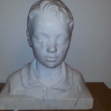 Statuary White Carrara Bust. Sculpture Restoration