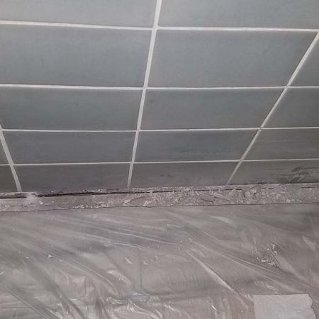 Thick Grout Line Scrubbed Out