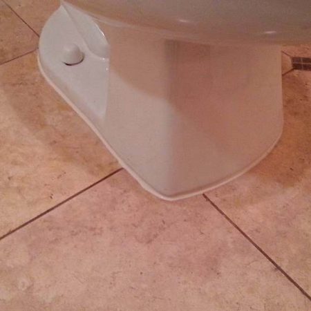 Between Toilet and Marble Floor after Re Siliconing