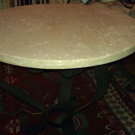 Travertine Round Coffee Table Fabricated