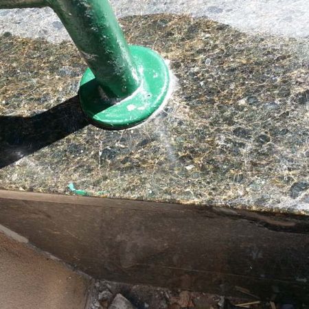 Fixed Crack in the Ubatuba Granite Porch Edge