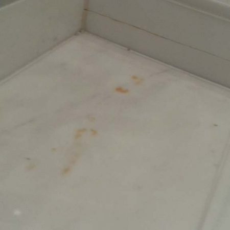 Brown/Rusty Stains on Shower Floor Slab