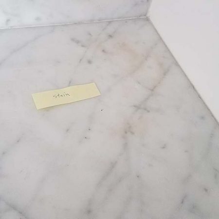 Unknown Stain on White Marble Countertop