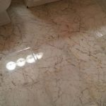 White Carrera Bathroom Floor Polished And Grouted