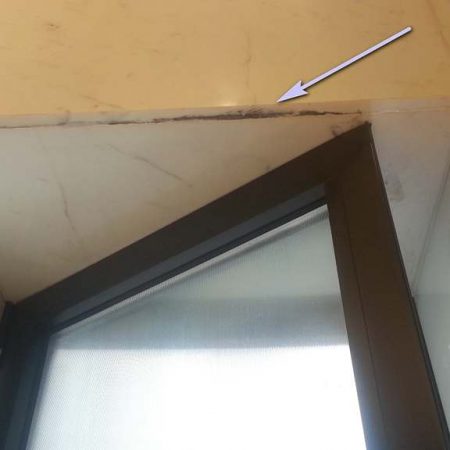 window ceiling grind to refit image Window Niche Refit before Grinding Up to Allow Door Open