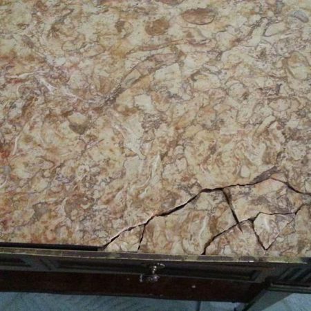 Marble-Bronze Tray-Table Side Shattered