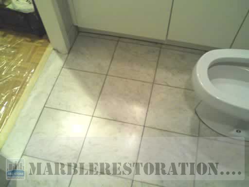 Shabby Bathroom Floor. Before Restoration