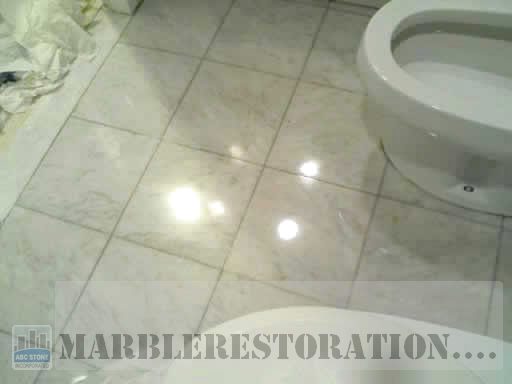 Bathroom White Marble Floor