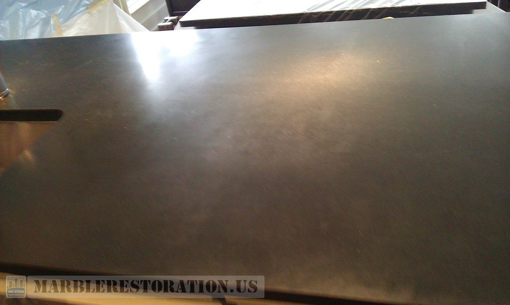 Splotchy Black Absolute Countertop Restoration