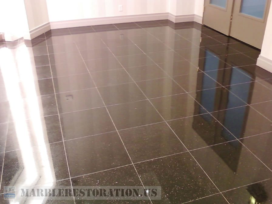 Pure Black Galaxy Granite Wax Stripping