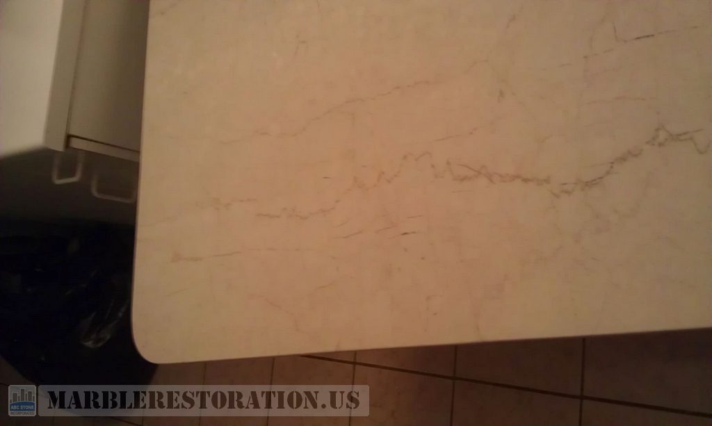 Botticino Table. Cracks Fixed