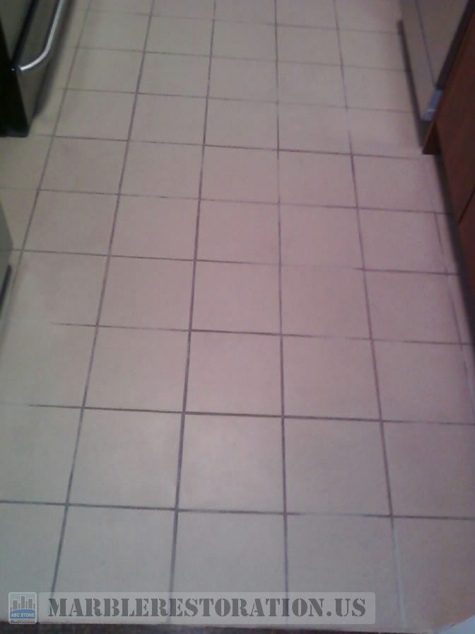 Ceramic Floor on Kitchen Re Grouting