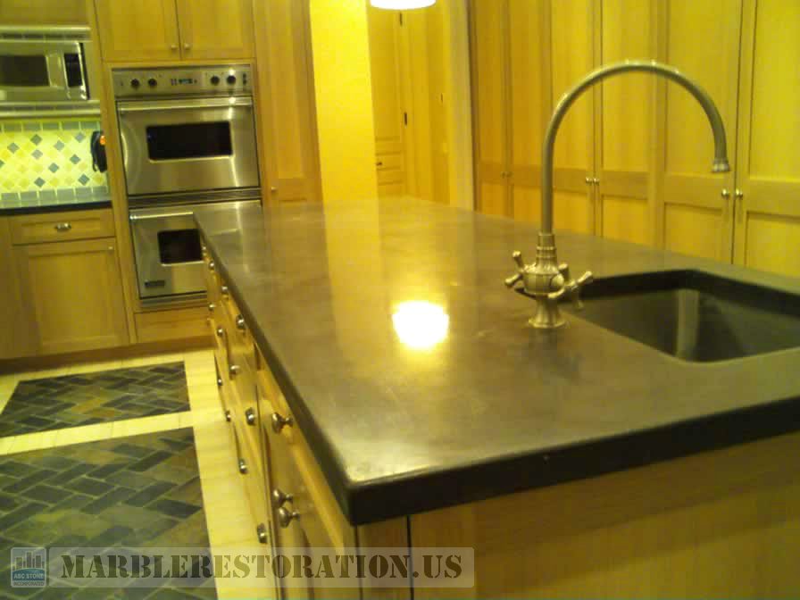 Concrete Counter Top After Polishing and Buffing