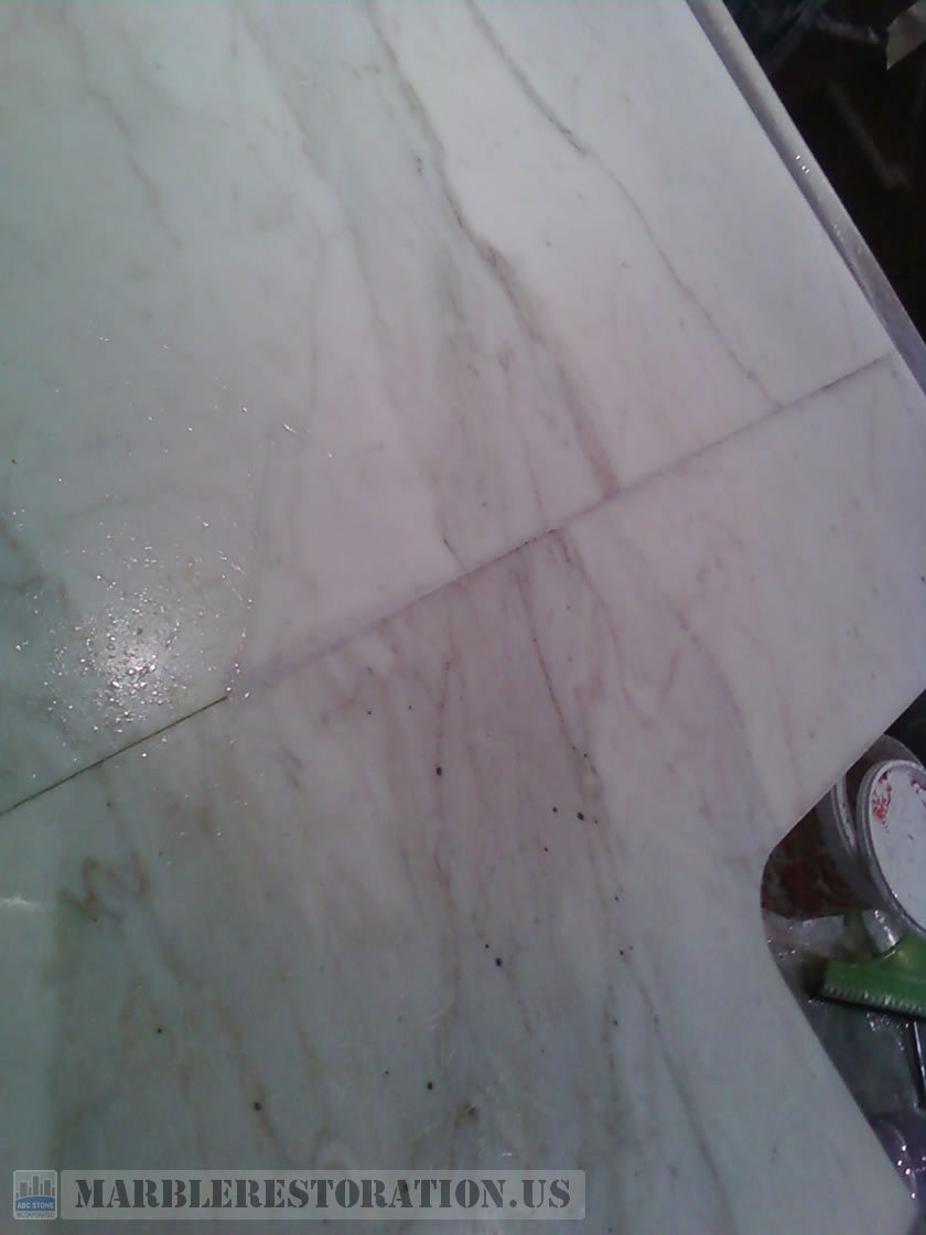 Calacatta Gold Countertop Before Refinishing