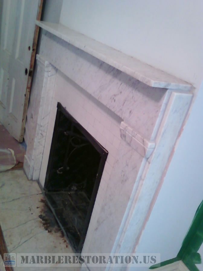 Carrara Flat Fireplace After Restoration