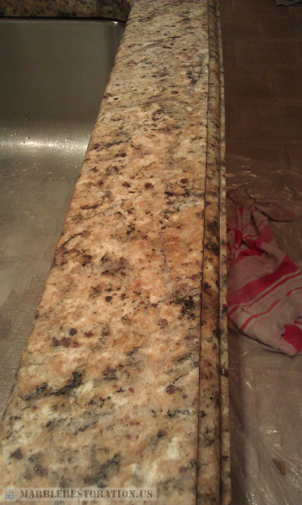 Countertop Crack on Front by Sink Repair