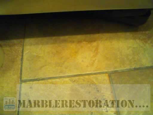  Deep Gouge in Floor Tile After Repair