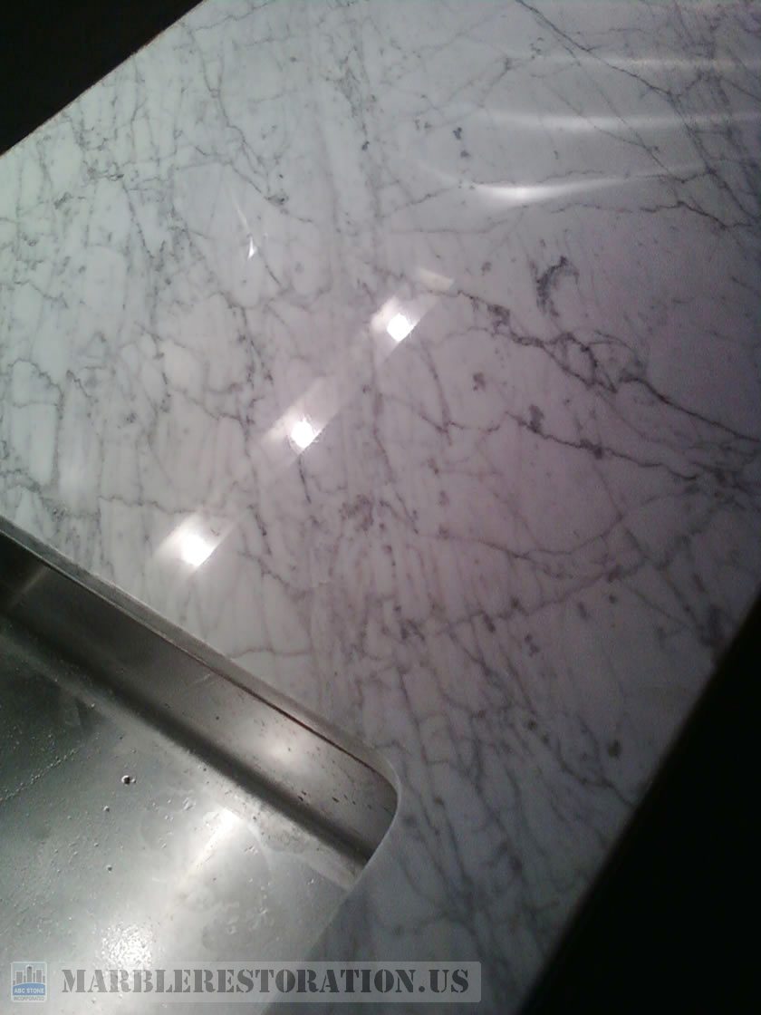 Kitchen White Carrara. Refinished