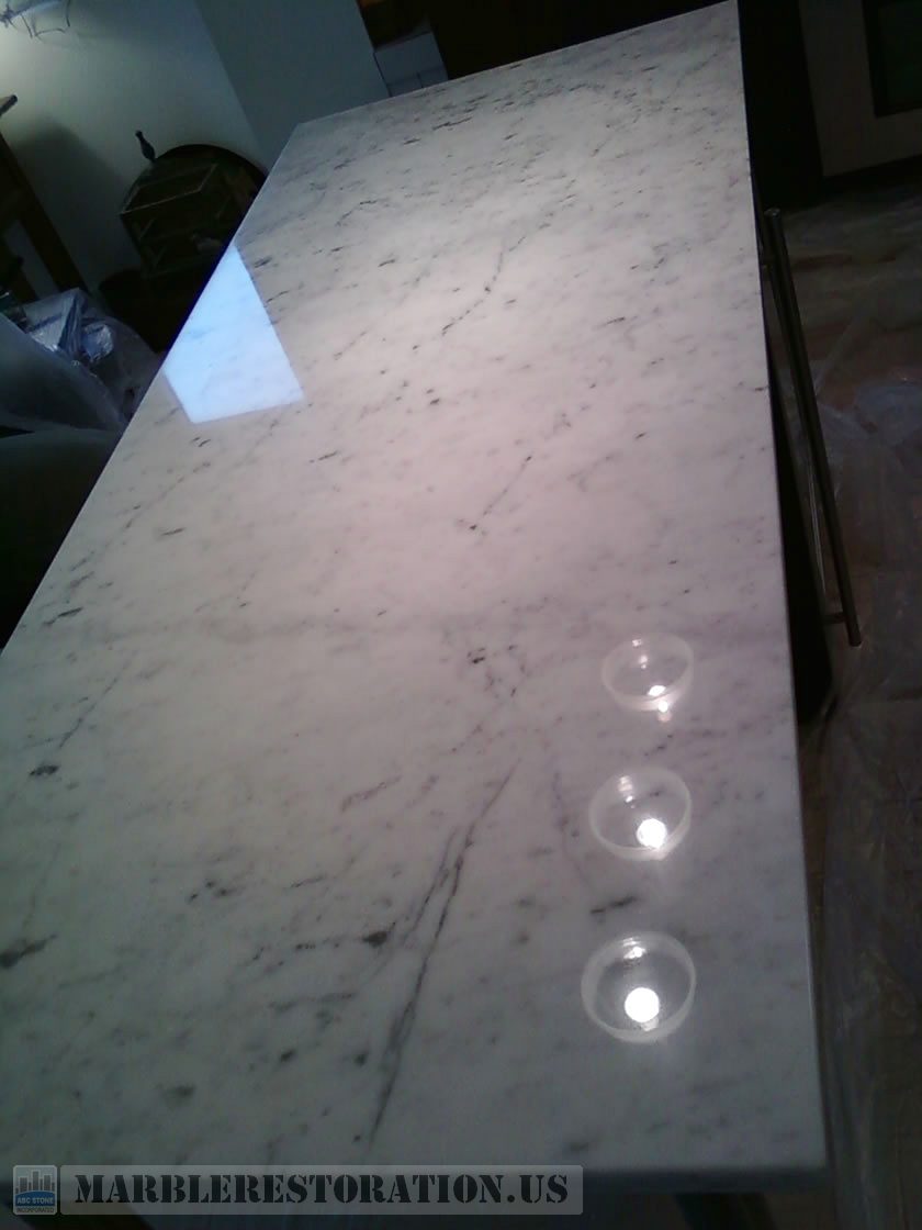 Carrara Kitchen Countertop Shine Revived