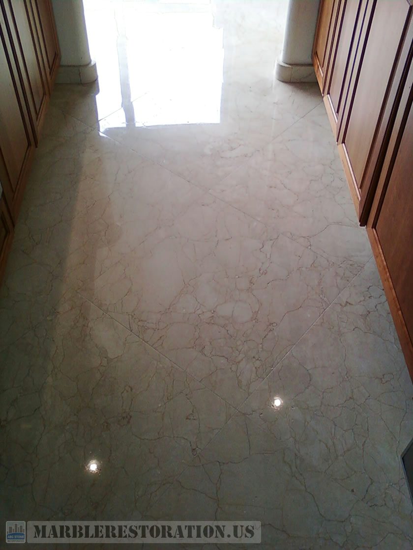 Kitchen Marble Floor After Restoration