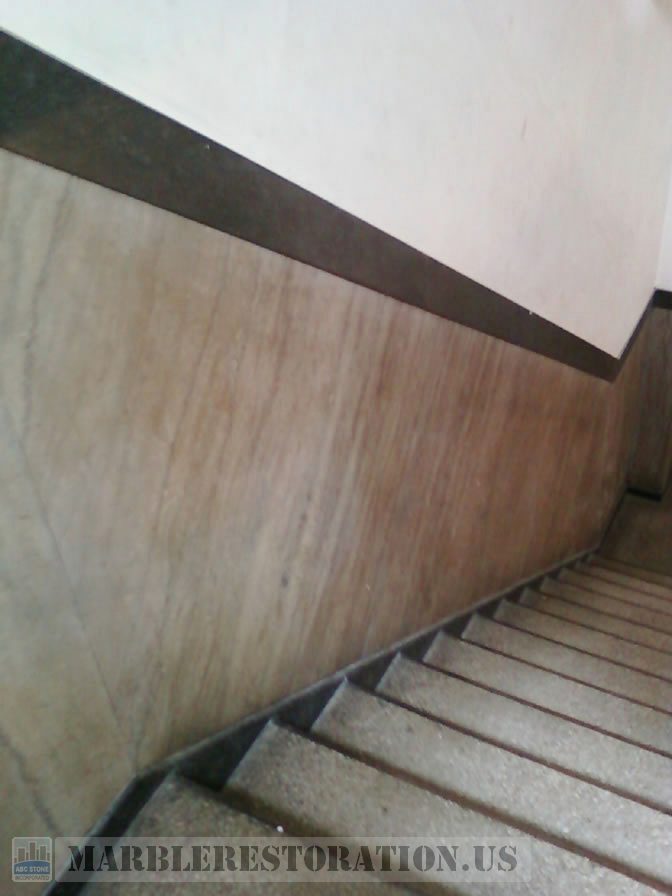 Disrepair Lobby Stairway Tennessee Marble Walls Cleaning and Polishing