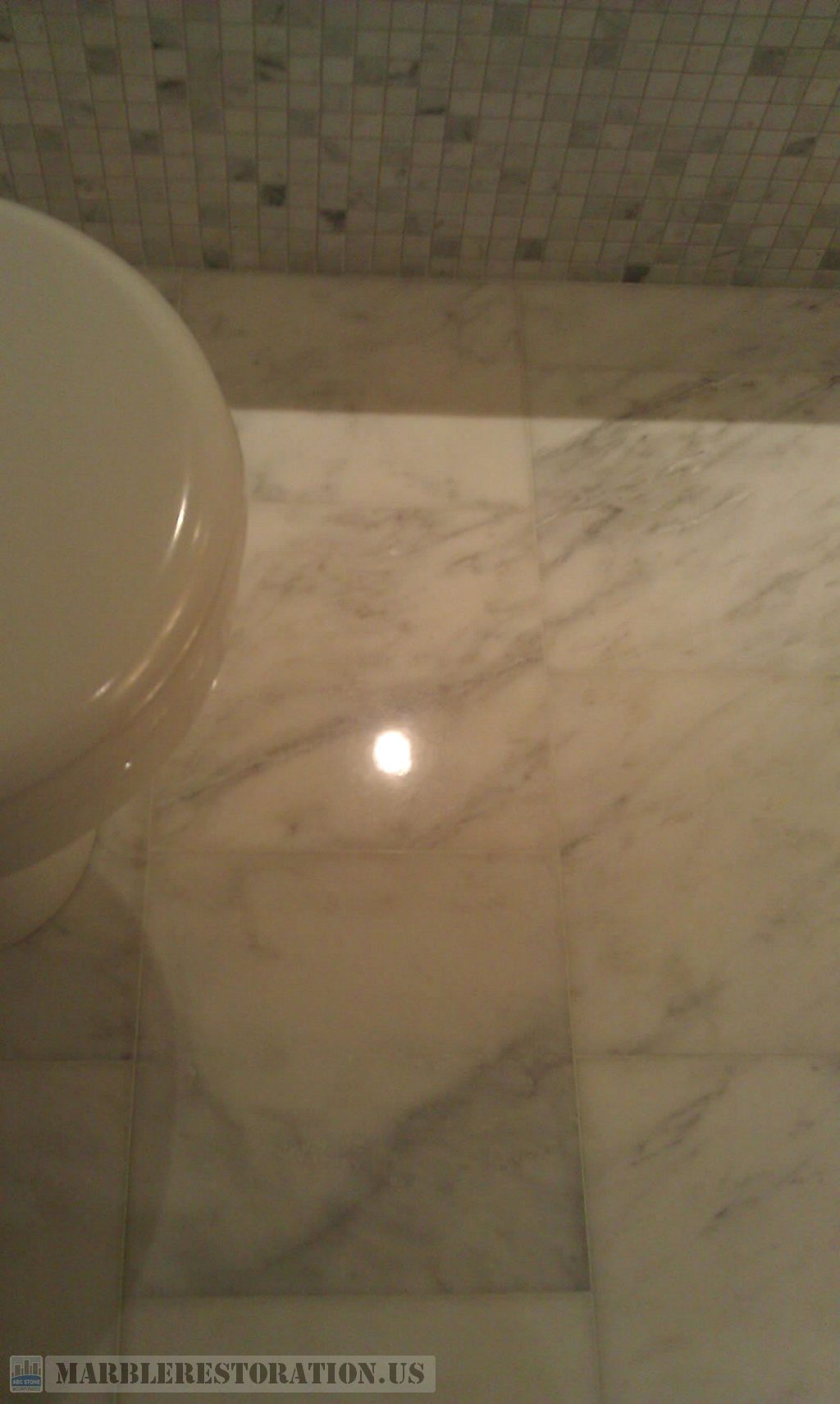 Marble Bathroom Floor. Etching Removal