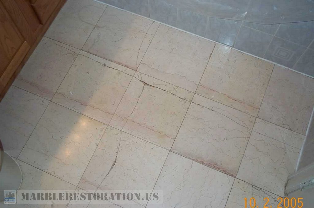 Botticino Marble Crevice Bathroom on Loosen Beams