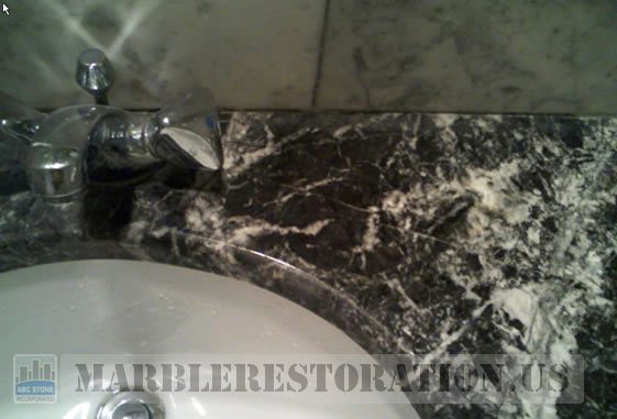 Soapy Stain on Marble Vanity Removal