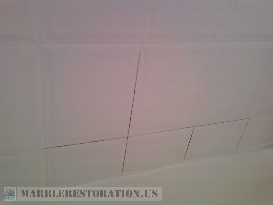 White Ceramic Tiles Before Grouting