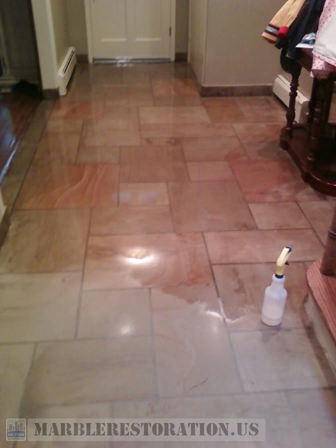 Sandstone Entrance Floor Tiles Sealing