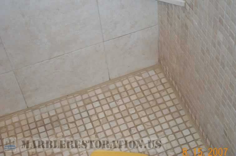 Mold Removed From Shower Tiles and Grout